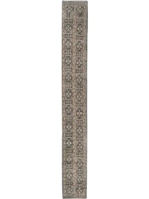 Etnik Bulvar Uşak Yün Ekru El Dokuma Yolluk 45 x 351 cm