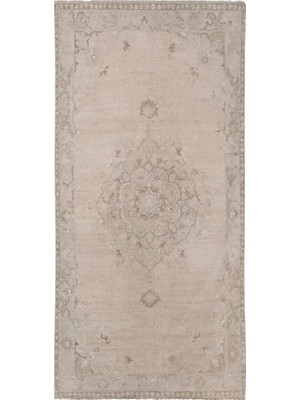 Etnik Bulvar Yün Ekru El Dokuması Halı 145 x 290 cm