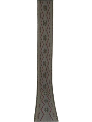 Etnik Bulvar Yün Gri El Dokuması Kilim 60 x 460 cm