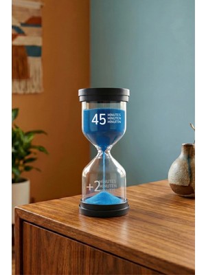 45 Dakika Renkli Kum Saati Sandglass Zamanlayıcı Mavi