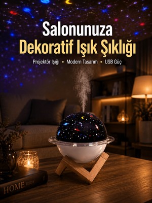 Str Store Gece Lambası Özellikli Taşınabilir Nemlendirici ve Aromaterapi Cihazı USB Girişli