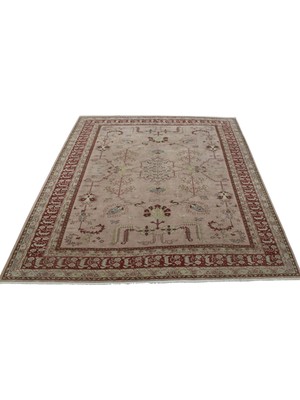 Zehra Abla Halı Vintage El Dokuma 6m2 Pastel Eskitme Kula Izmir Yün Salon Halısı 7573