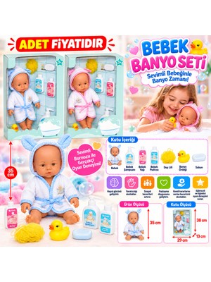 030031 Nessiworld Banyo Zamanı Bebek Seti, 35 cm / +3 Yaş Adet Fiyatıdır