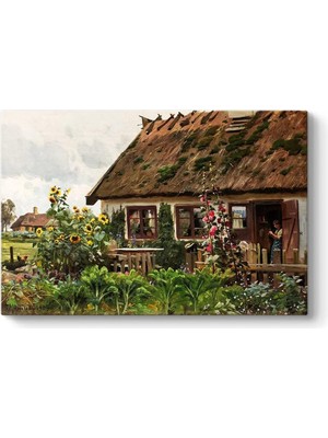 Mork Monsted - Yün Ören Kız Tablosu 83 x 55-2 Parçalı
