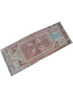 Etnik Bulvar Yün Bej El Dokuması Halı 42 x 100 cm