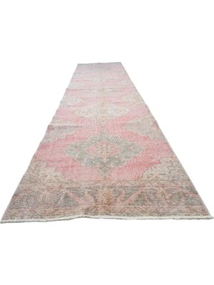 Etnik Bulvar Uşak Yün Kırmızı El Dokuma Yolluk 89 x 370 cm