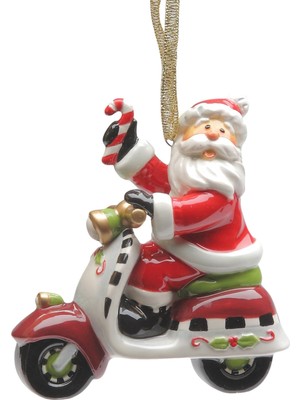 Str Store Santa Riding Scooter Ornament