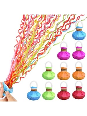 Uravas Store Renkli Elle Atılan Konfeti 5 Metre Uzayan 30 Şeritli Parti Aksesuarı