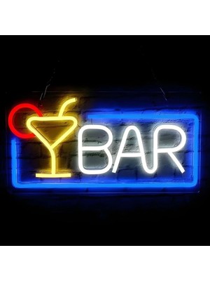 Uravas Store Neon LED Bar Yazılı 39.6 x 19.7 cm Dekoratif