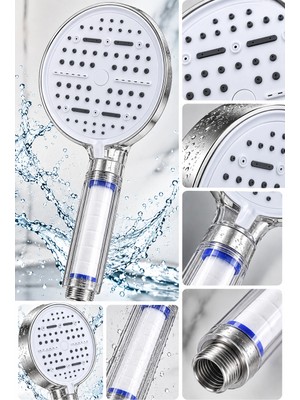 Uravas Store Modern Tasarımlı 6 Modlu Filtreli Duş Başlığı Beyaz