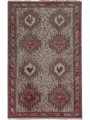 Etnik Bulvar Yün Bej El Dokuması Kilim 123 x 195 cm
