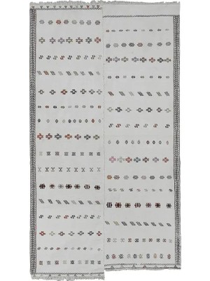 Etnik Bulvar Yün Bej El Dokuması Halı 135 x 245 cm