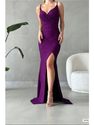 Lior Design Kruvaze Yaka Elbise Askılı Abiye