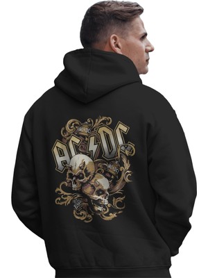 Sevbano Ac Dc Rock Metal Müzik Grubu Baskılı Unisex Oversize Premium Hoodie