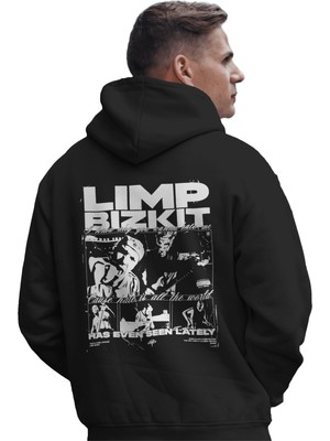 Sevbano Limp Bizkit Rock Metal Müzik Grubu Baskılı Unisex Oversize Premium Kapüşonlu Hoodie Sweatshirt