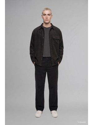 DeFacto Baggy Fit Geniş Kalıp Normal Bel Geniş Paça Kadife Pantolon H3894AX26WN