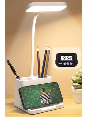 2li Set Masa Lambası + Kronometreli Pomodoro Ders Çalışma Masa Lambası (Beyaz 108)