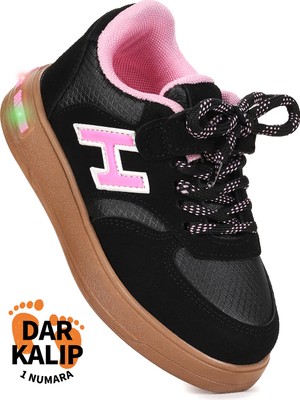 Kiko Kids  Lacer Cırtlı Bağcıklı Işıklı Kız Çocuk Spor Ayakkabı