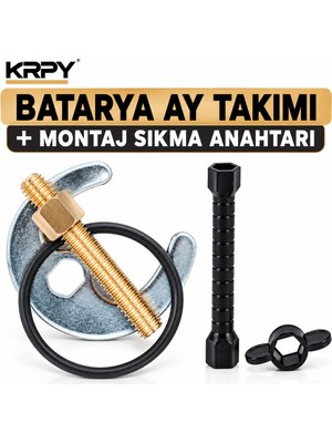 Krpy Batarya Ay Takımı + Montaj Sıkma Anahtarı Seti – Musluk ve Batarya Montaj Aparatı, Sıkma Somunu, Conta ve Profesyonel Tesisat Montaj Yardımcı Takımı
