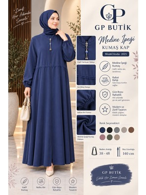 Gp Butik Dantelli Medine Ipeği  Kadın Kap