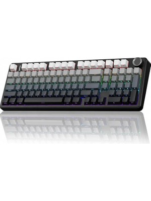 F99 Pro 3 Modlu Rgb Hot Swap Mekanik Nimbus V3 Switch Kablosuz Makrolu Klavye Gradyan Gri