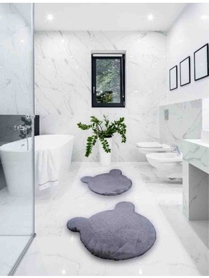 Talvora Home Sevimli Ayı Banyo Paspası 2li Set 50*50 ve 75*75