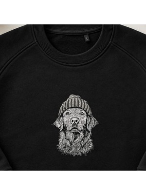 Bereli Köpek Kış Stili Nakışlı Bisiklet Yaka Sweatshirt Unisex