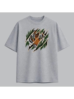 Wild Instinct Kaplan Pençe Nakışlı Tişört Unisex %100 Pamuk
