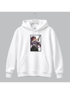 Kokushibo Demon Slayer Anime Nakışlı Kapüşonlu Sweatshirt Unisex Hoodie