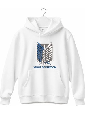 Wings Of Freedom Attack On Titan Anime Nakışlı Kapüşonlu Sweatshirt Unisex Hoodie
