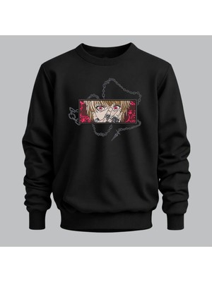 Kurapika Hunter x Hunter Anime Nakışlı Bisiklet Yaka Sweatshirt Unisex