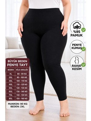 Medament Büyük Beden Ağlı Penye Tayt (Extra Büyük Beden) Rahat Kalıp, Yüksek Bel