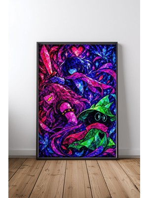 Deltarune Stained Glass Trio Art Oyun Çerçeveli Tablo Poster Oyun Odası Duvar Dekoru Hediye