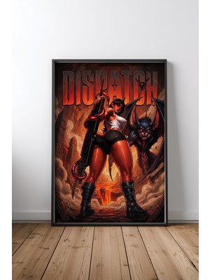 Dispatch Demon Warrior Poster Oyun Çerçeveli Tablo Poster Oyun Odası Duvar Dekoru Hediye