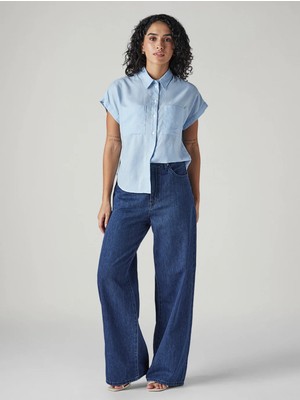 Levi's Kadın Mavi Bol Kesim Yüksek Bel Baggy Fit Cinch Jeans Pantolon 004DM-0016