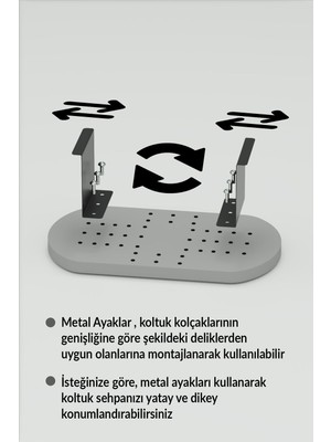 Trendexa Ayarlanabilir Yan Sehpa Beyaz
