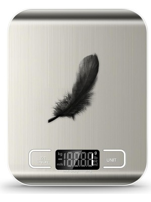Arvale Platin Mutfak Terazisi Dijital Tartı Hassas LCD Ekranlı 5 kg