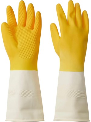Ikea Rinnig Genel Temizlik ve Bulaşık Eldiveni, Sarı-Kırık Beyaz, S Beden, 1 Çift