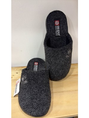 Gezer Yeni Sezon Rahat Keçe Taban Erkek Kışlık Ev Terliği