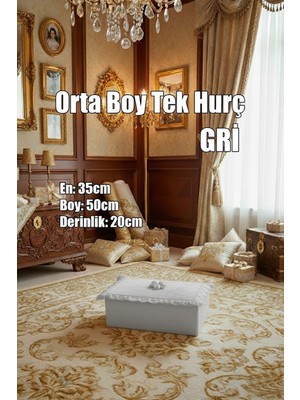 Çelik - Ticaret Çeyizlik Orta Tek Hurç Çiçekli, Kadife Tek Hurç Çeyizlik Dantelli Hurç, Orta Boy Hurç