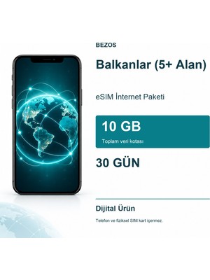 Çelik - Ticaret Balkanlar (5+ Alan) Esım Internet Paketi 10 GB 30 Gün