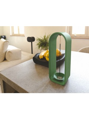 Çelik - Ticaret 3D Baskı The Shrine Tütsülük - Modern Kemer Formlu Tütsü Tutucu-Yeşil