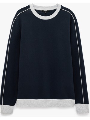 Koton Uzun Kollu Üç Iplik Şardonlu Bisiklet Yaka Renk Bloklu Sweatshirt