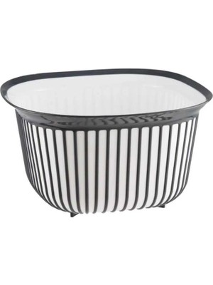 Bin1çeşit Linea Kare Çizgi Desenli Kase 4 Lt ROYALEKS-BNM-3712