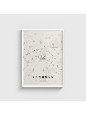 Domirus Yanbolu (Yambol), Bulgaristan Şehir Haritası Tablo Çerçeveli Poster Duvar Dekorasyonu