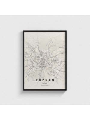 Domirus Poznań, Polonya Şehir Haritası Tablo Çerçeveli Poster Duvar Dekorasyonu