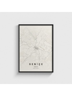 Domirus Seniçe (Sjenica), Sırbistan Şehir Haritası Tablo Çerçeveli Poster Duvar Dekorasyonu