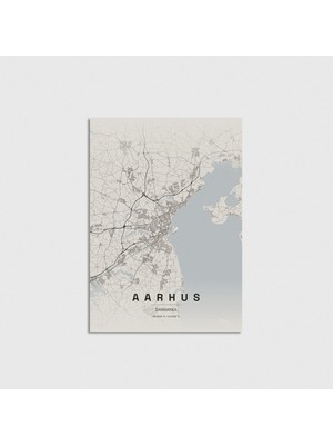 Domirus Aarhus, Danimarka Şehir Haritası Poster Çerçevesiz Duvar Dekorasyonu