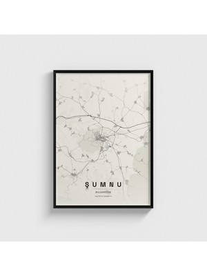Domirus Şumnu (Shumen), Bulgaristan Şehir Haritası Tablo Çerçeveli Poster Duvar Dekorasyonu