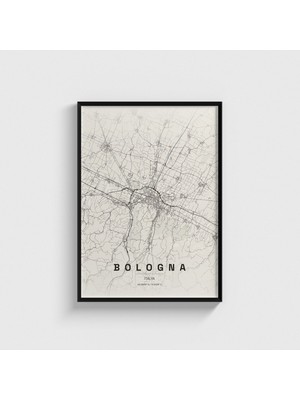 Domirus Bologna, Italya Şehir Haritası Tablo Çerçeveli Poster Duvar Dekorasyonu